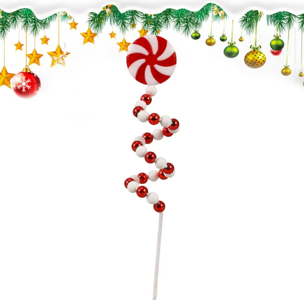 Christmas Candy Cane Decorations Christmas Tree Decoration Red White Lollipop Decoration Curved Candy Christmas Tree Stems Decor