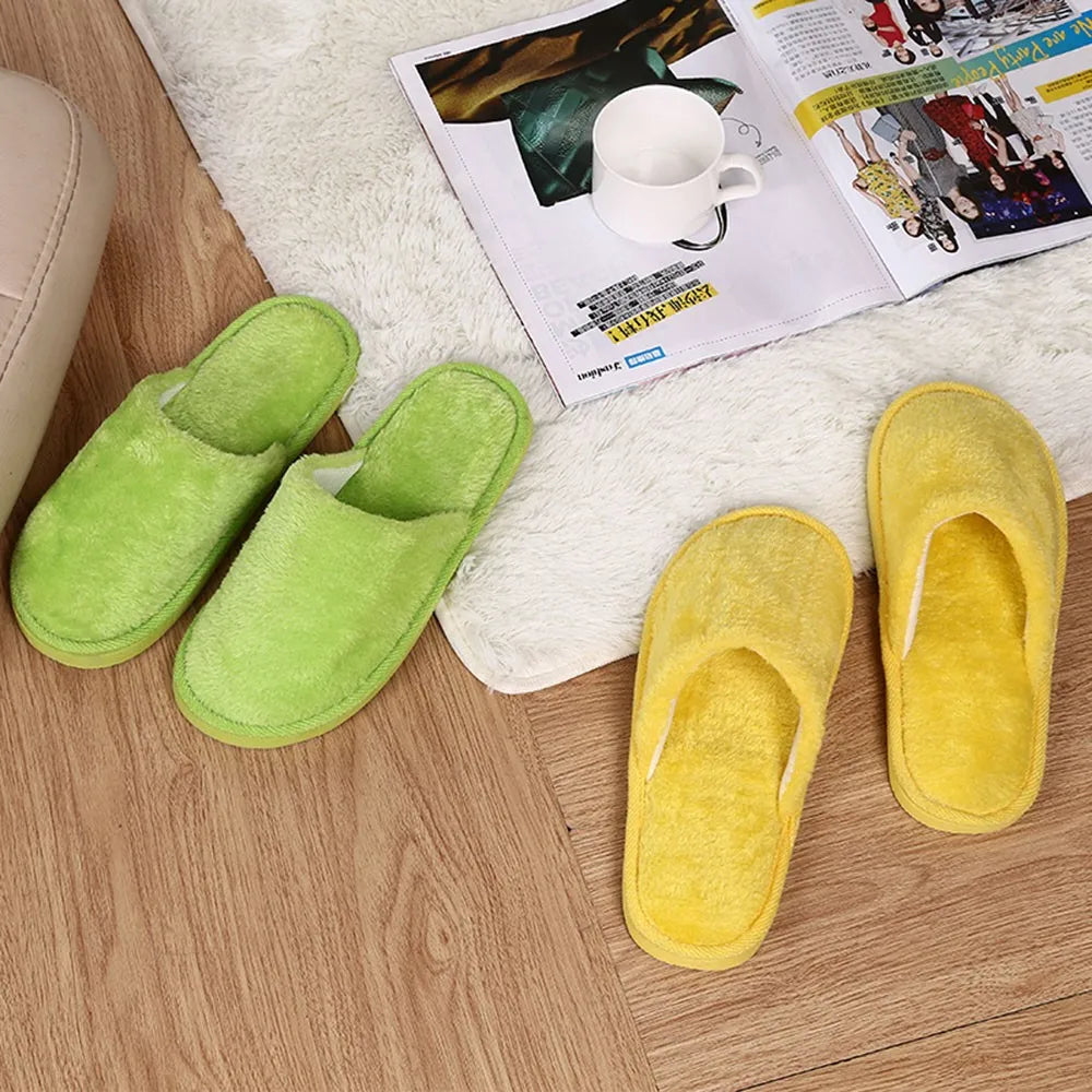 Winter Men Warm Slippers Home Simple Soft Slippers Indoors Comfortable Flat Heel shoes Anti-slip Floor Bedroom Shoes