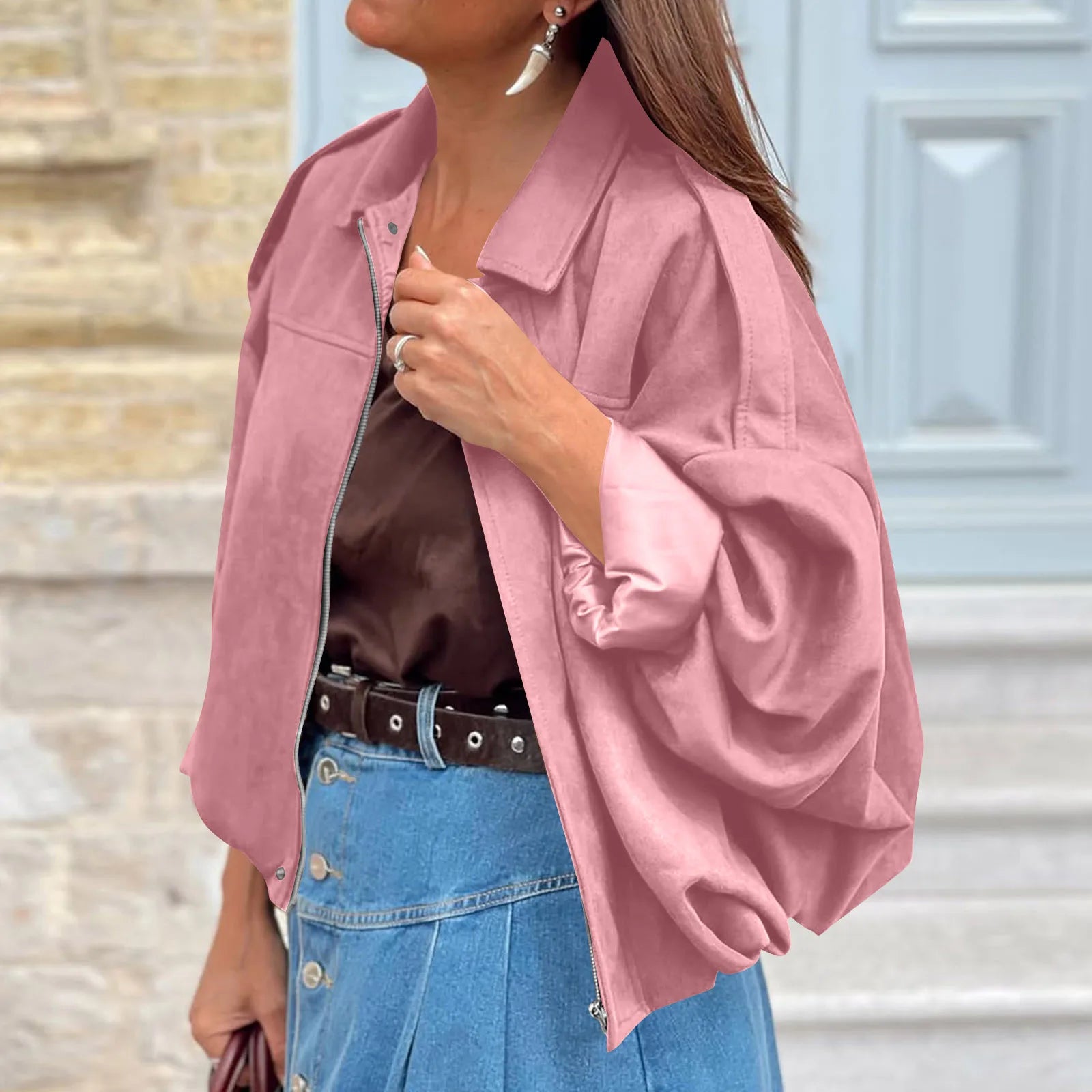 Women's Jackets Coat Fashion Turn-down Collar Long Sleeve Loose Coats Vintage Female Outerwear Chic Street Youth Jackets Tops