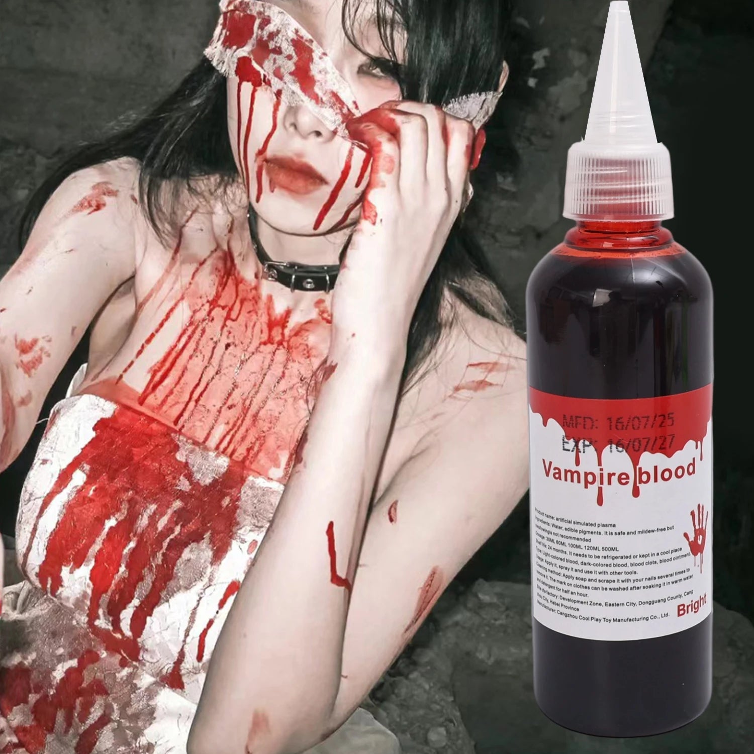 Halloween Fake Makeup Blood DIY Cosplay Prank Emulation Props Person Plasma Horror Festival Party Decorations 30/60/100/200ML