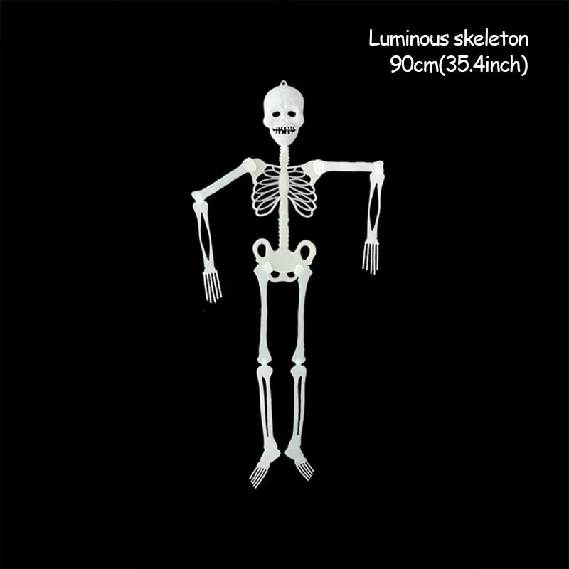 Scary Halloween Halloween Decoration Halloween Props Luminous Hanging Decor Outdoor Party Horror Luminous Movable Skull Skeleton