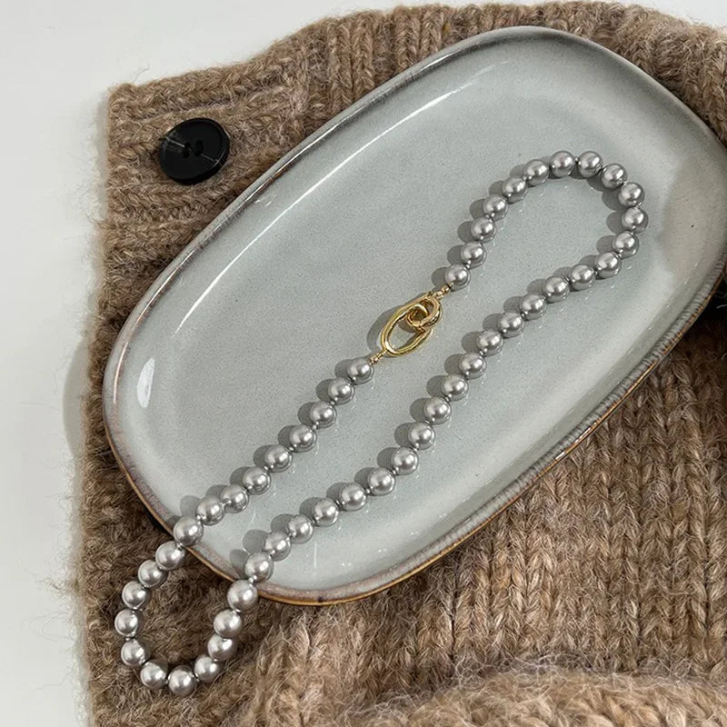 Modern Jewelry Elegant Temperament One Layer Bead Necklace For Women Female Gift Simply Design Accessories 2025 Trend New