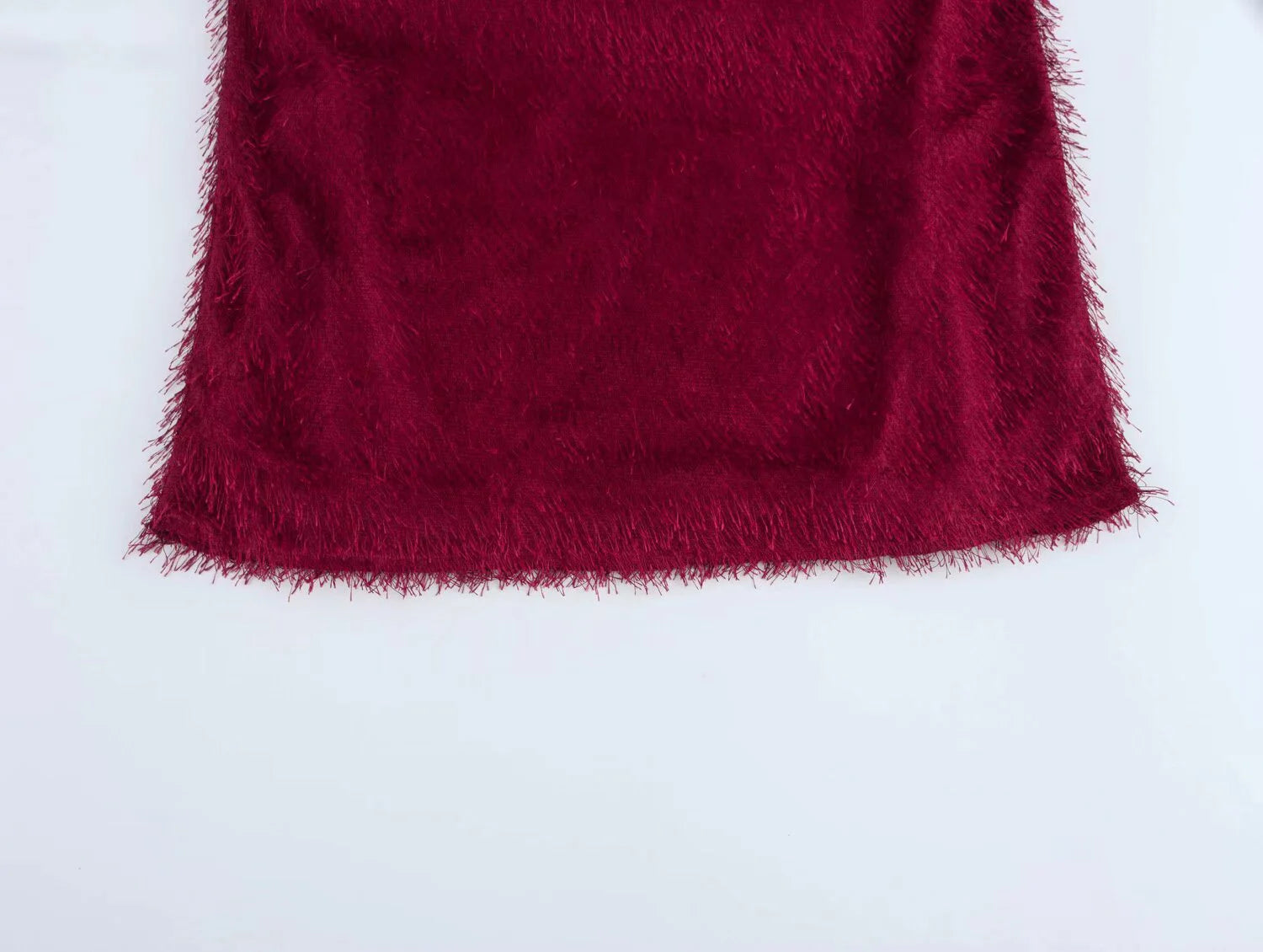 Women's Clothing 2025 Winter European And American Style French Fashion Temperament Tassel Decoration Sleeveless Dress