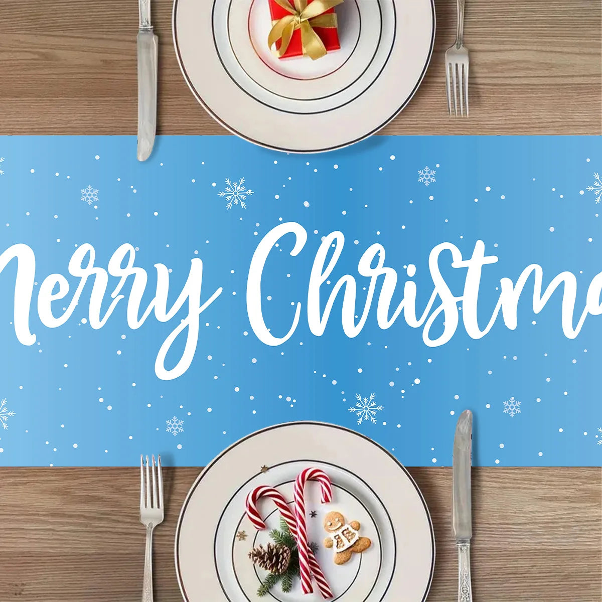 Christmas Table Runner Merry Christmas Decoration for Home Xmas Party Decor 2025 Navidad Notal Noel Ornament Happy New Year 2026