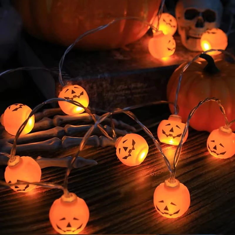 Halloween Decoration String Pumpkin Skull Head Eyeball Shaped Lamp String Trick Or Treat Lantern Horror Halloween Day Led Light