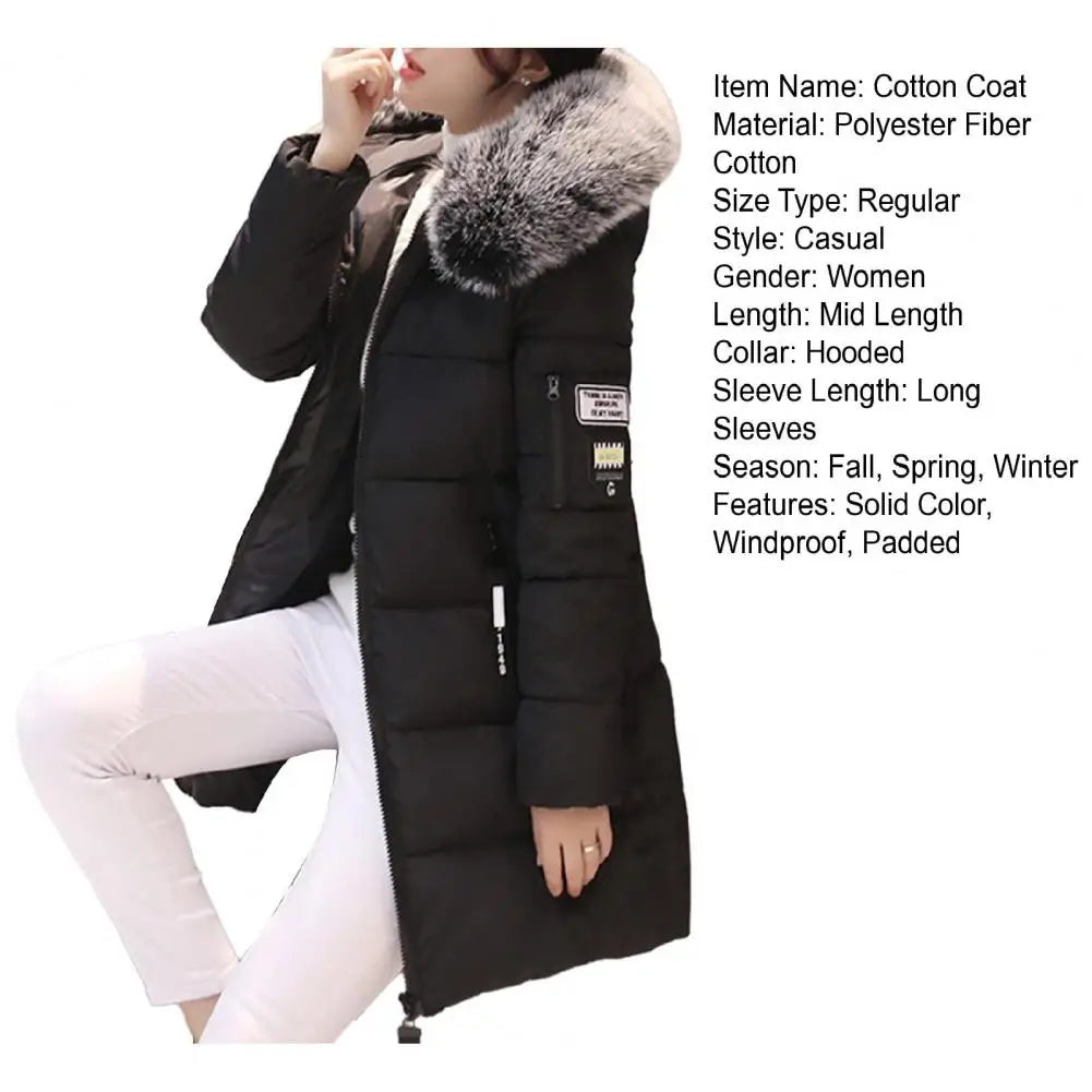 Women Winter Jackets Down Cotton Hooded Tops Large Size Parkas Mujer Coats Long Coat Fashion Female Fur Collar Outfits New Year