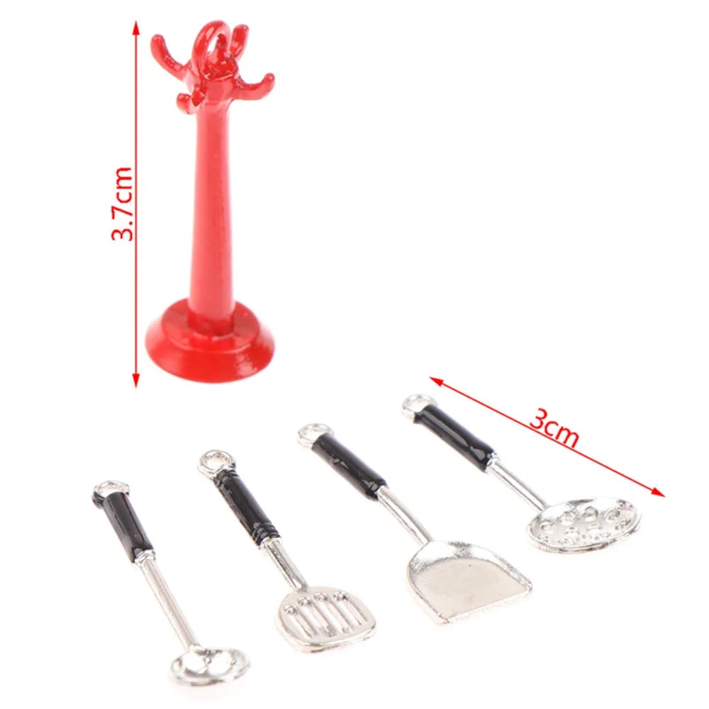 Kettle 1:12 Mini Kitchen Utensils Sets Cookware Alloy Doll Kitchen Set Mini 1:12 Scale Mini Kitchen Cooking Kit Mini Play House