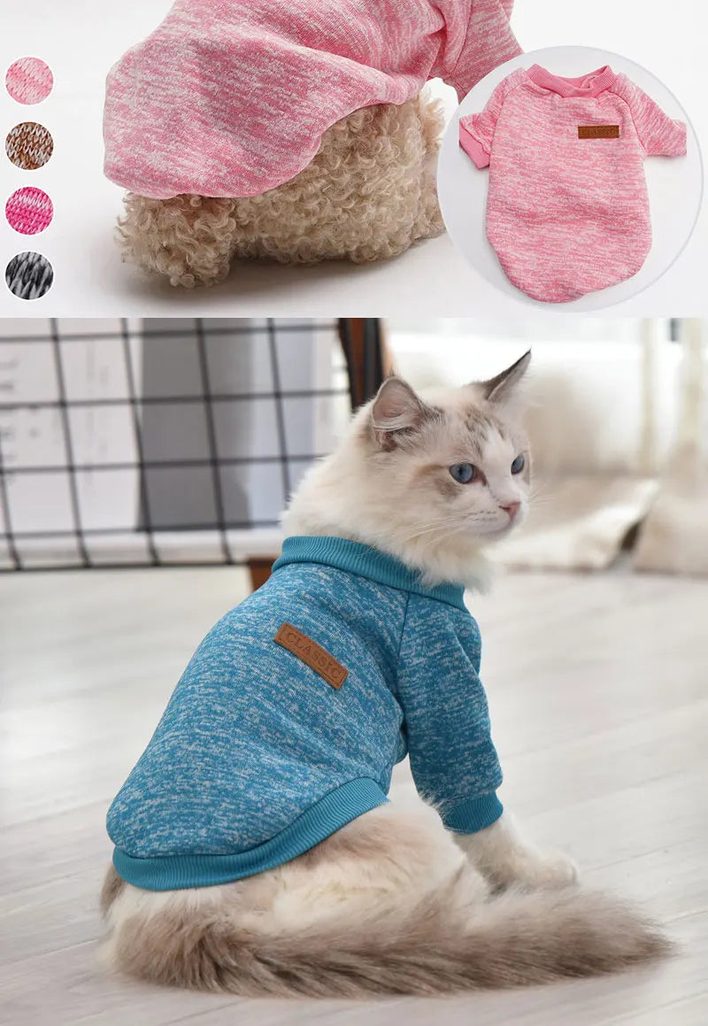 Pet Accessories Winter Dog Clothes for Small Dogs Warm Dogs Coat Pullover Clothing SweatshirtsCasual Dog Cat Clothing Pet Access