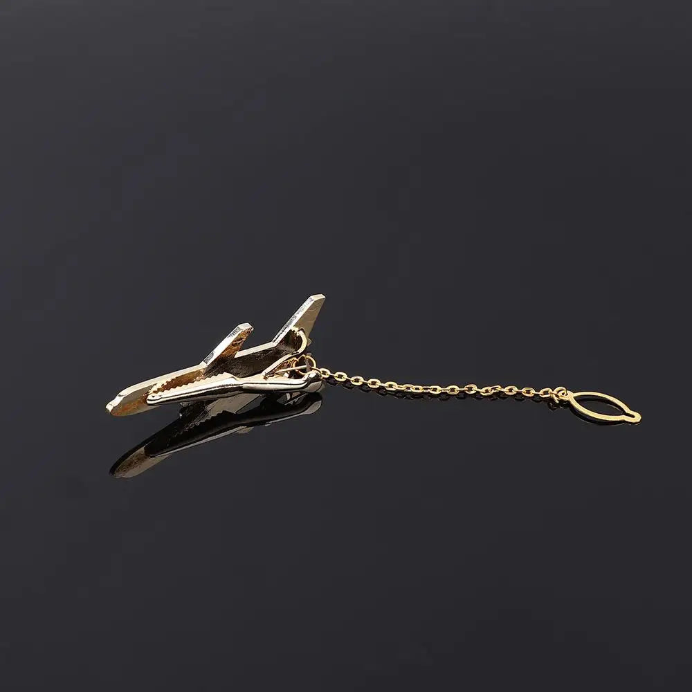 Simple Gentleman Metal Accessories Wedding Gifts Airplane Shape Necktie Clip Aircraft Clips Shirt Tie Pin Men Tie Clip
