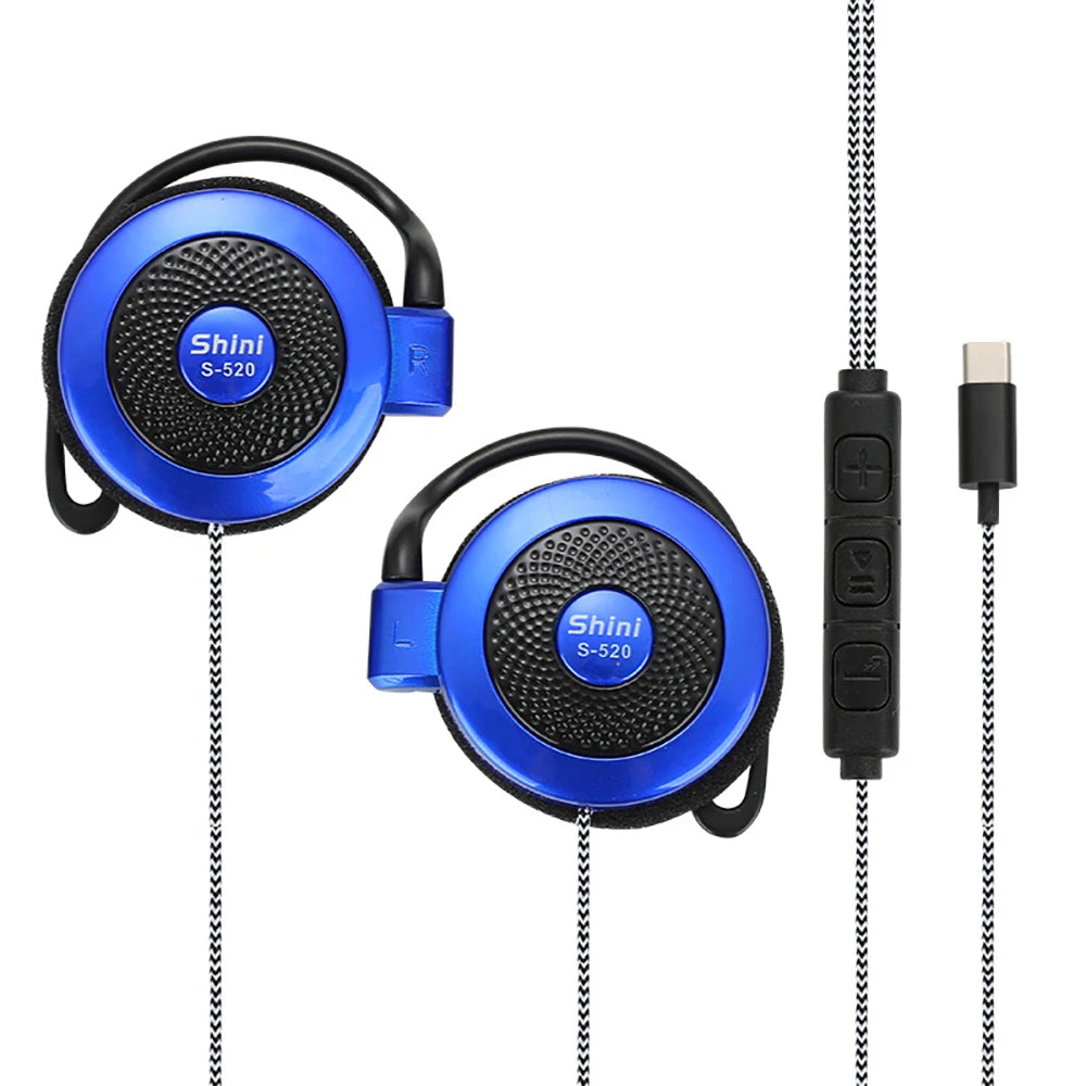 On-Ear Wired Headphones Universal Type-C Wired Music Headphones Drop-proof Earbuds Portable Sports Headphones