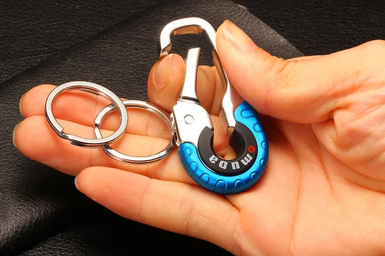 Men's Keychain Hook Stainless Steel Buckle Outdoor Carabiner Climbing Tool Double Ring Car Fishing Key Ring Car Accessories