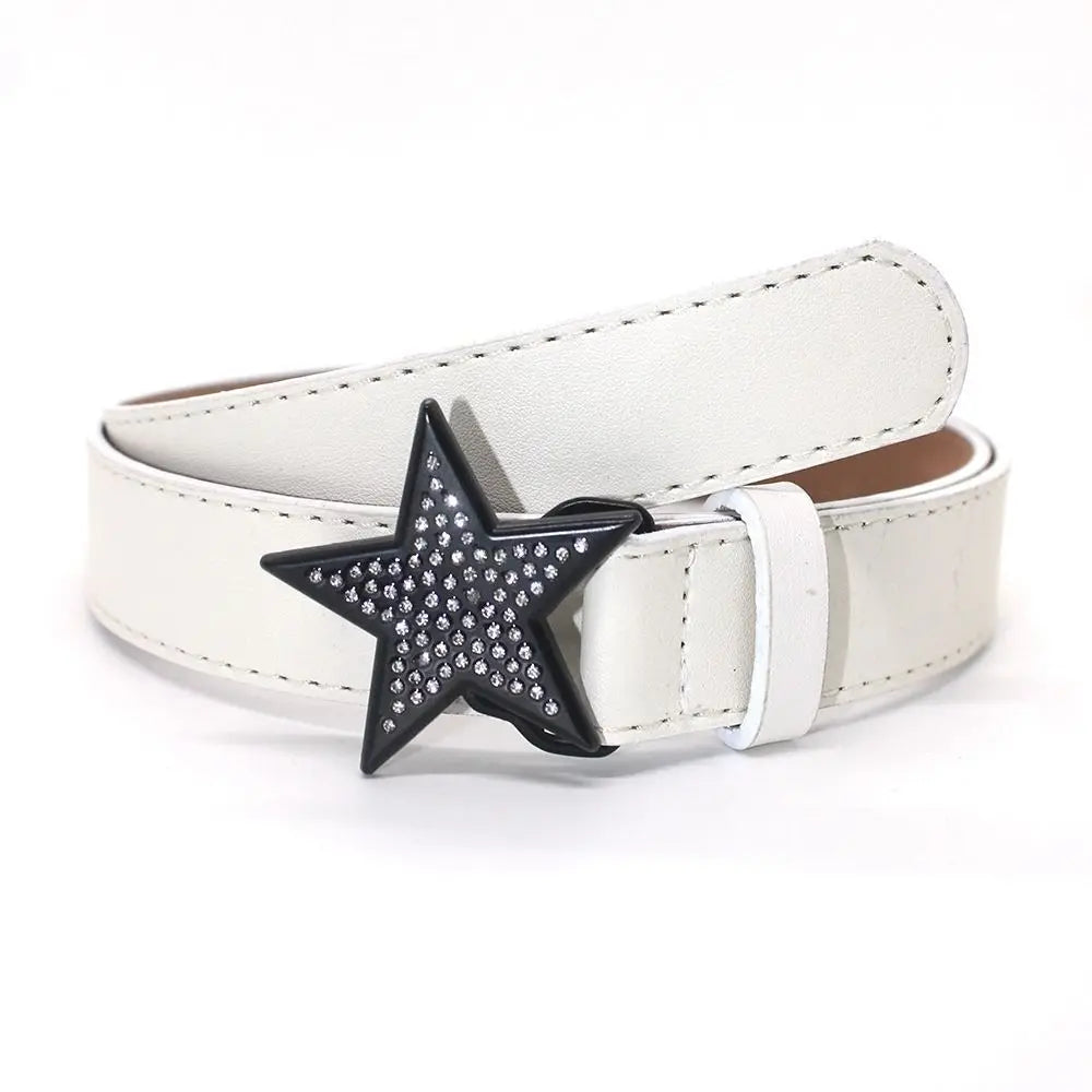 Accessories Alloy Width Waist Belt PU Leather Retro Women Waist Belt Adjustable Waistband Corset Belt Star Buckle Belt