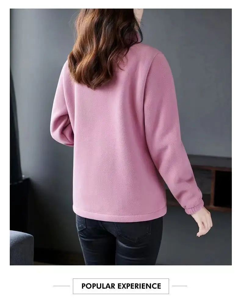 Fleece Jacket Women Can Be Worn In Autumn and Winter Thickened Double-sided Fleece Polar Fleece Jacket