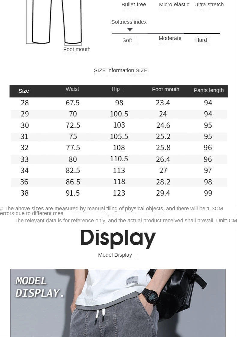 Men's Jeans Korean Fashion Loose Spring Autumn 2022 New Style Tied Leg Track Men's Casual Workwear Harem Streetwear Pants Men