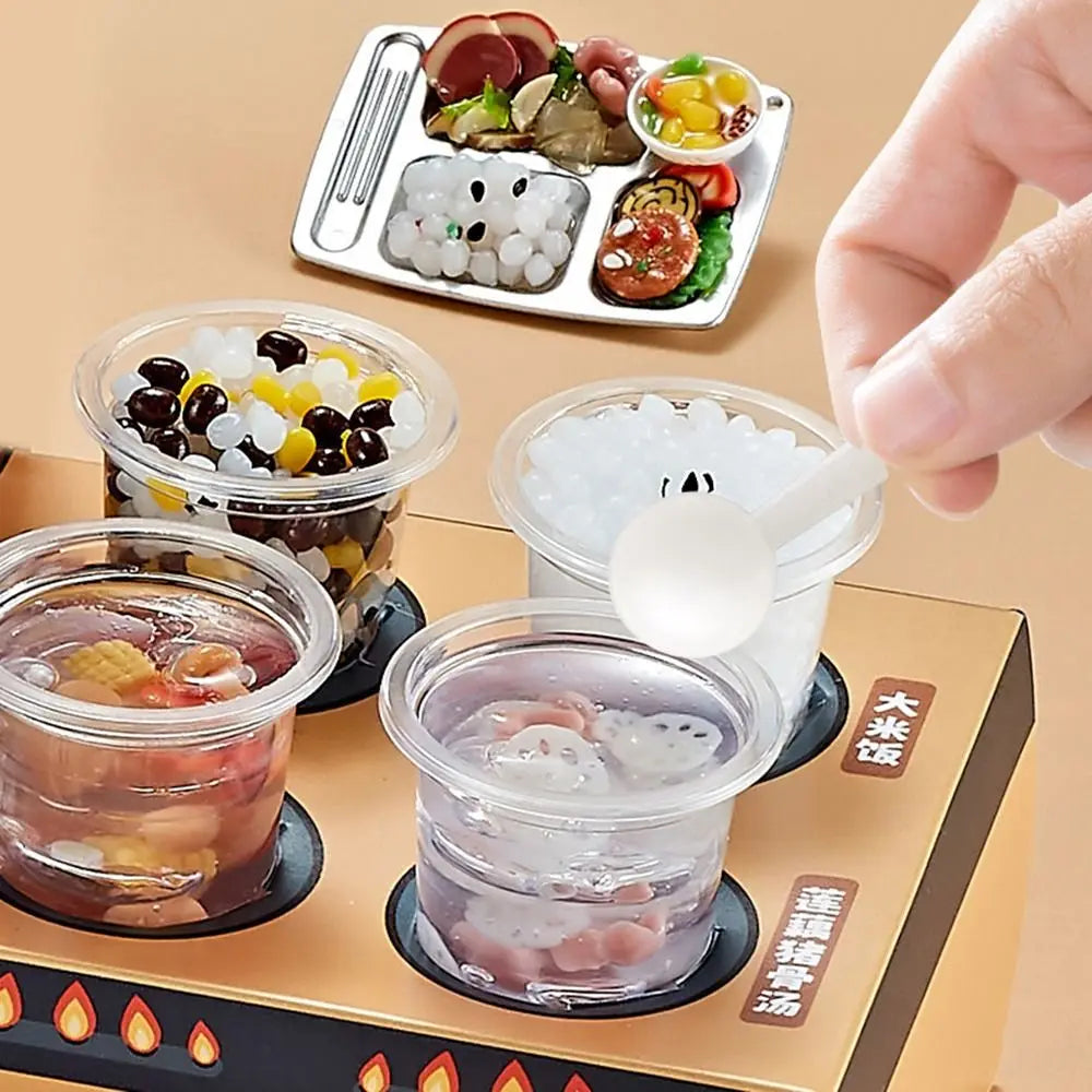 3D Pretend Play Kitchen Toys DIY Creative Cooking Interactive Toys Funny Reusable Mini Fast Food Model Toy Toddlers Girls Boys