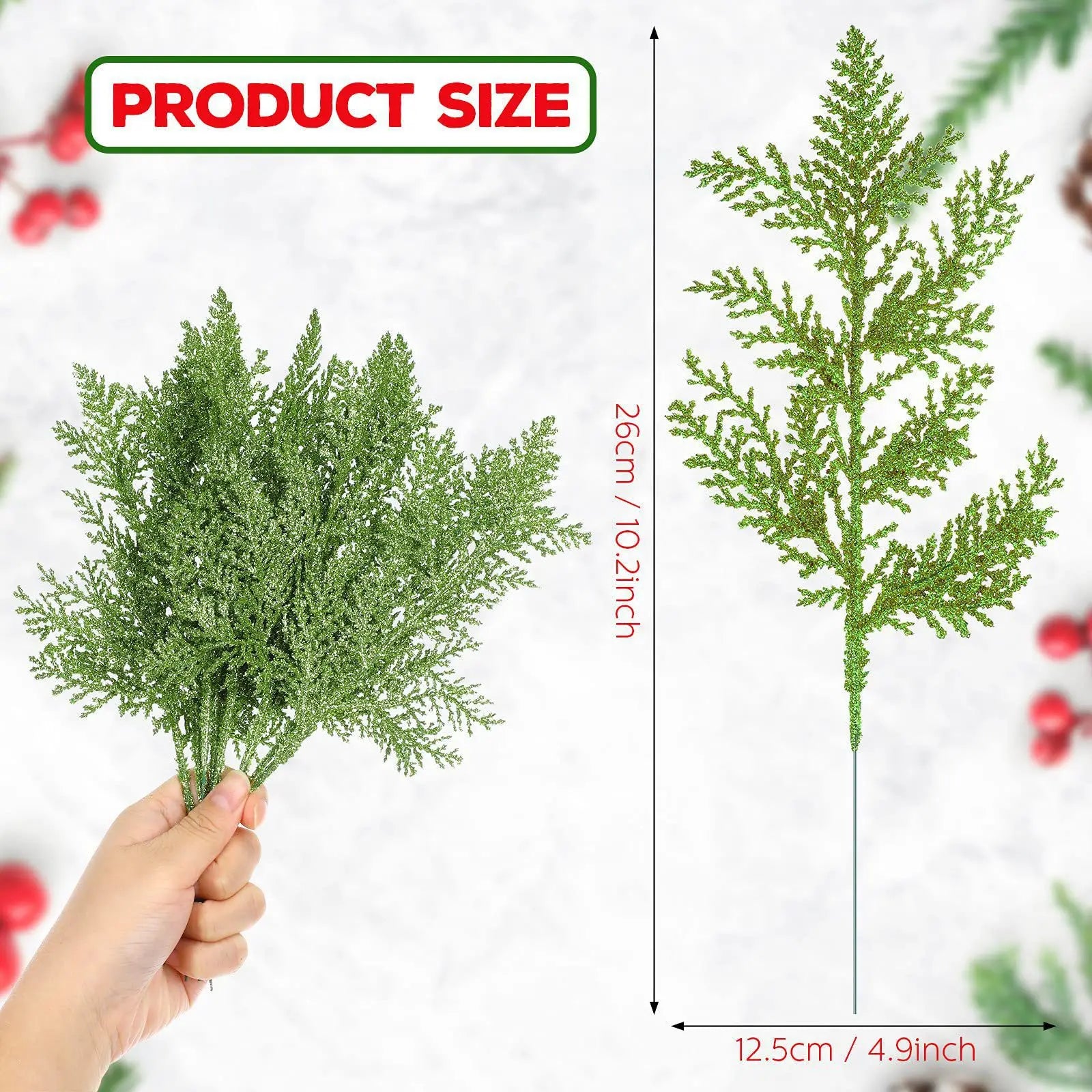 Christmas Decoration Glitter Branches Berries Artificial Flower Bouquet Christmas Tree Ornaments for Home New Year 2025 Navidad