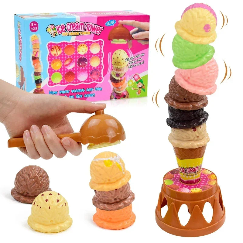 Children's Ice Cream Folding Play Home Toys Hand eye Coordination Parent Child Interactive Desktop Early Education Puzzle Toys
