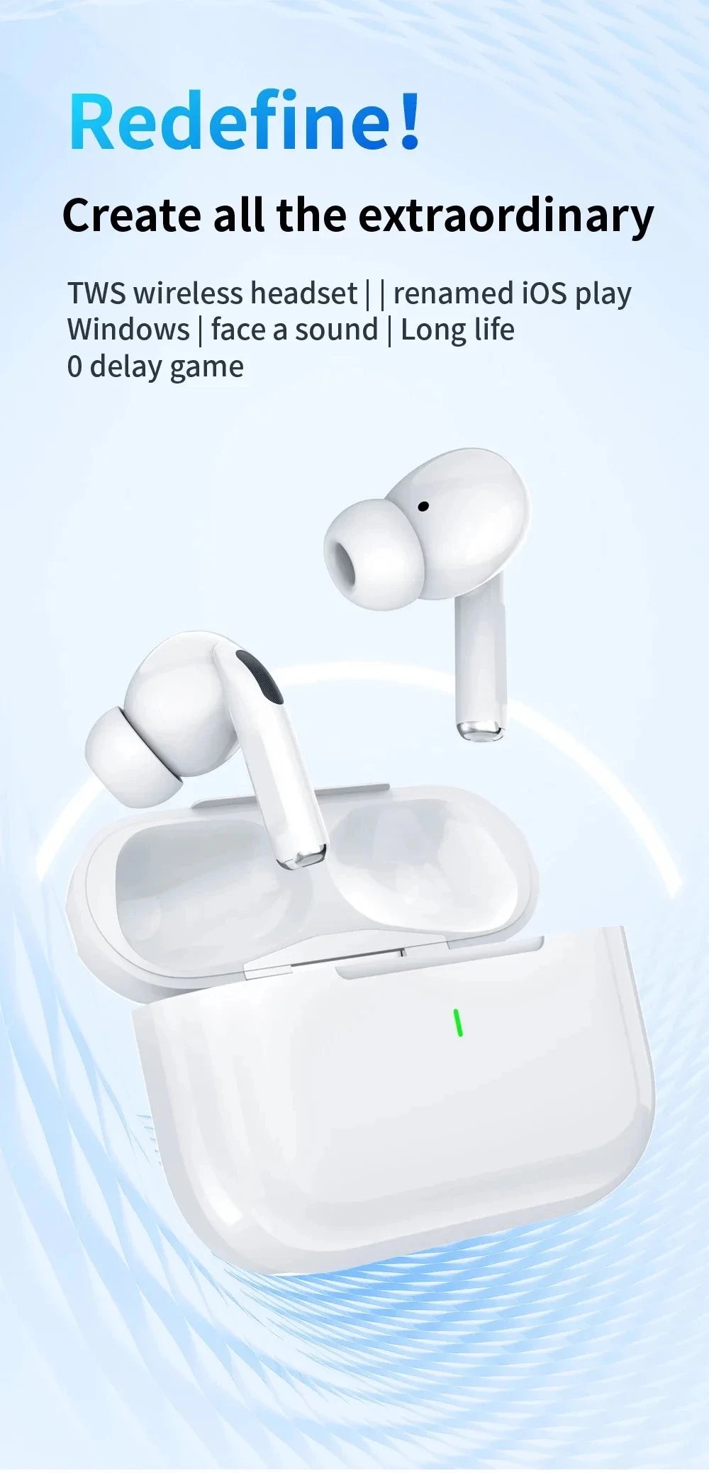 New Air Pro 5 TWS Max Wireless Bluetooth Earphones Headphones HiFi Sound Low Latency Noise Reduction Earbuds for IPhone Android