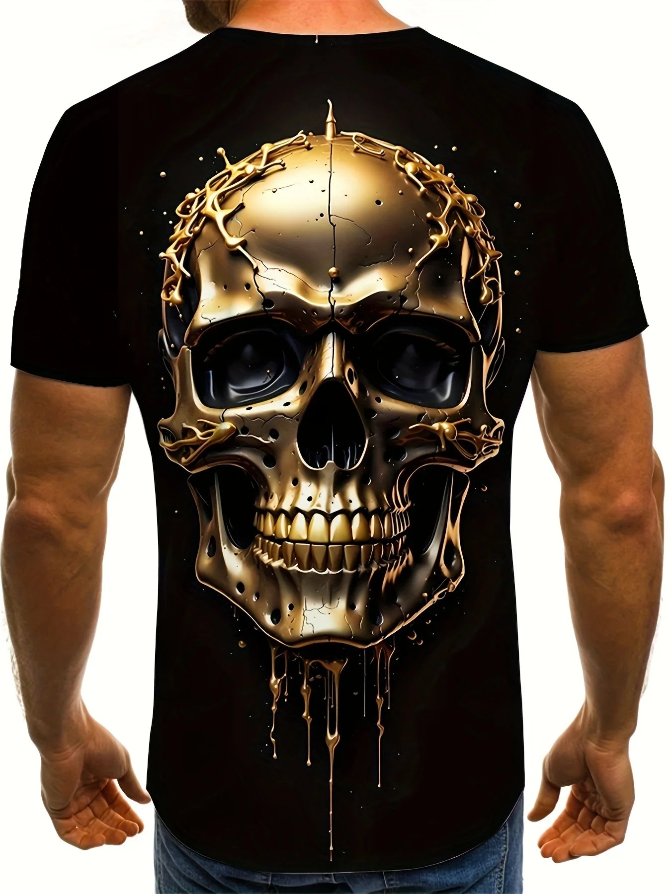 2025 New T-Shirts For Men 3d Skull Print Horror Men's Clothing Street Designer Short Sleeved Loose Oversized T-Shirt Street Tops