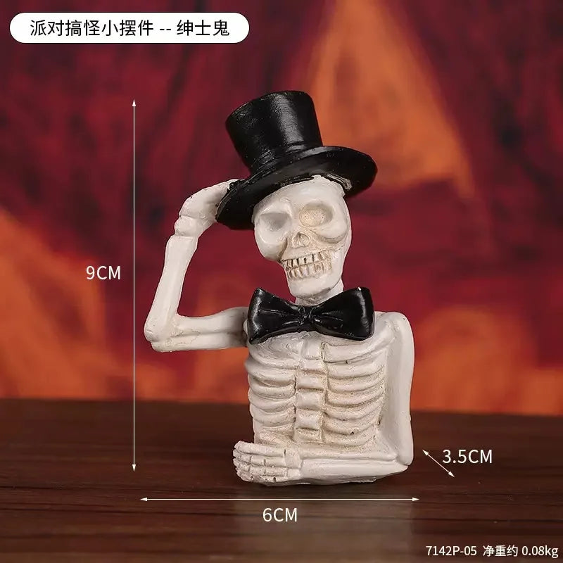 Halloween Party Pumpkin Haunted House Decorations Resin Props Ornaments Desktop Atmosphere Creative Mini Haunted House Ornaments