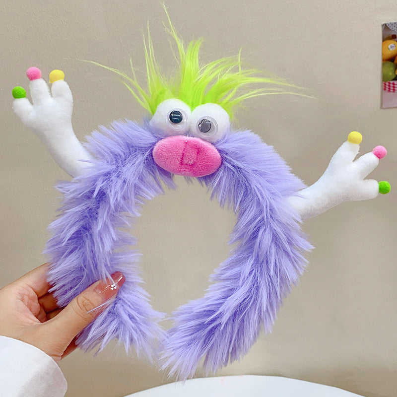 Winter Funny Ugly Doll Hairbands Cute Children Kids Headband Girl Dopamine Cartoon Plush Hairband Hair Accessories