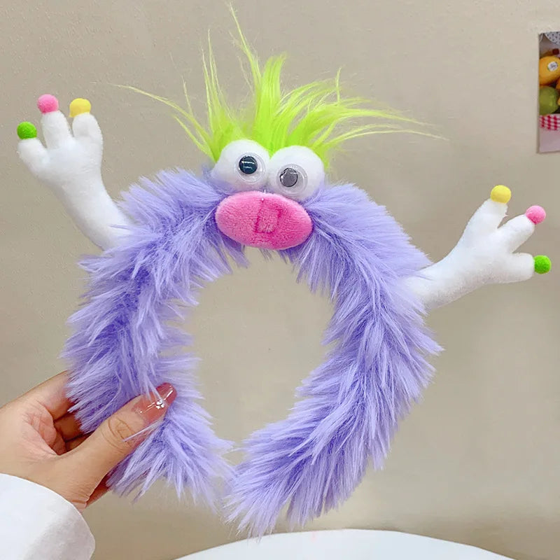 Winter Funny Ugly Doll Hairbands Cute Children Kids Headband Girl Dopamine Cartoon Plush Hairband Hair Accessories