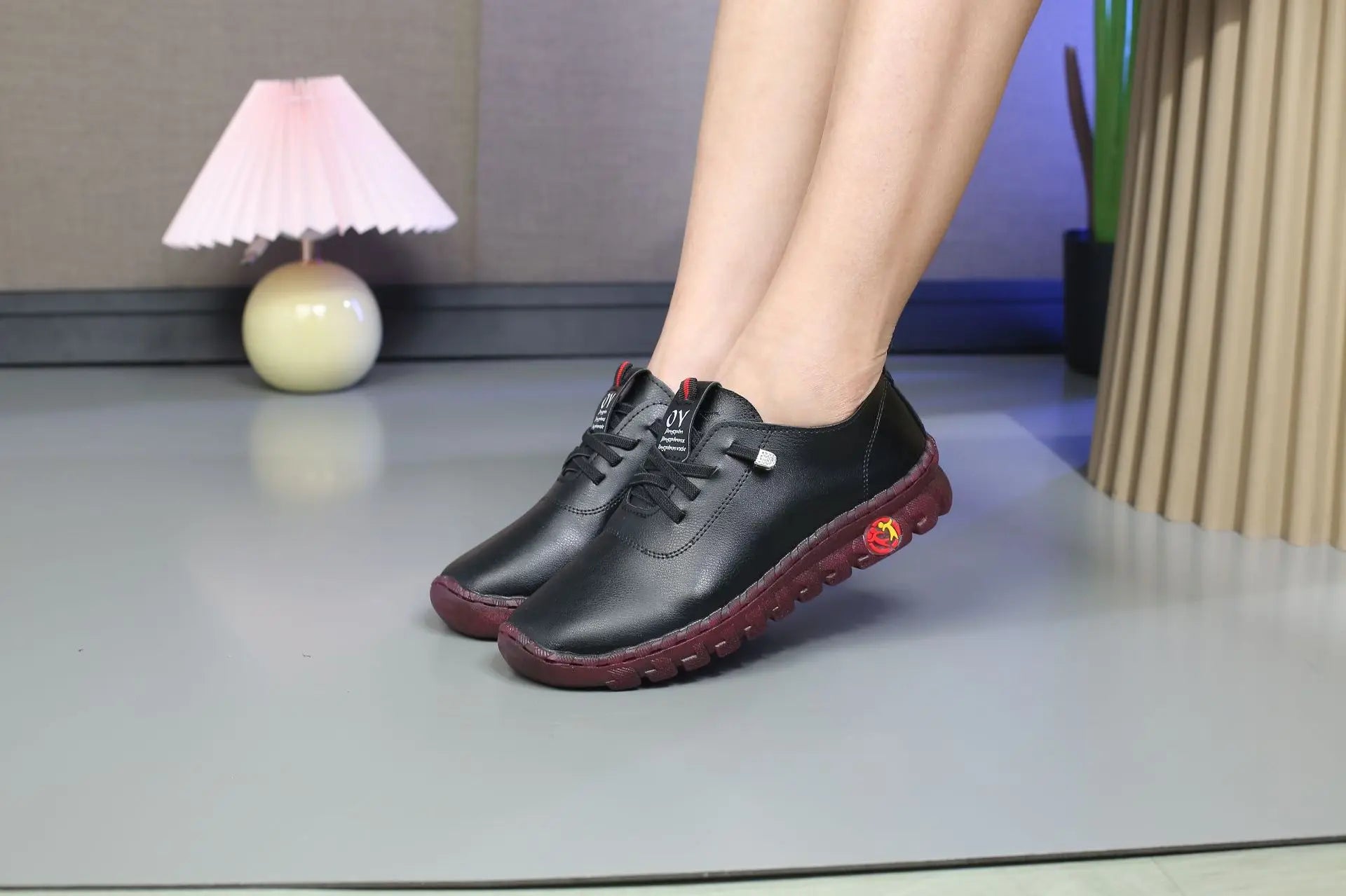 Spring Shockproof Orthopedic Shoes For Women Autumn Lace Up Flats Women's Loafers Ladies Comfort Moccasins Female Driver Shoes