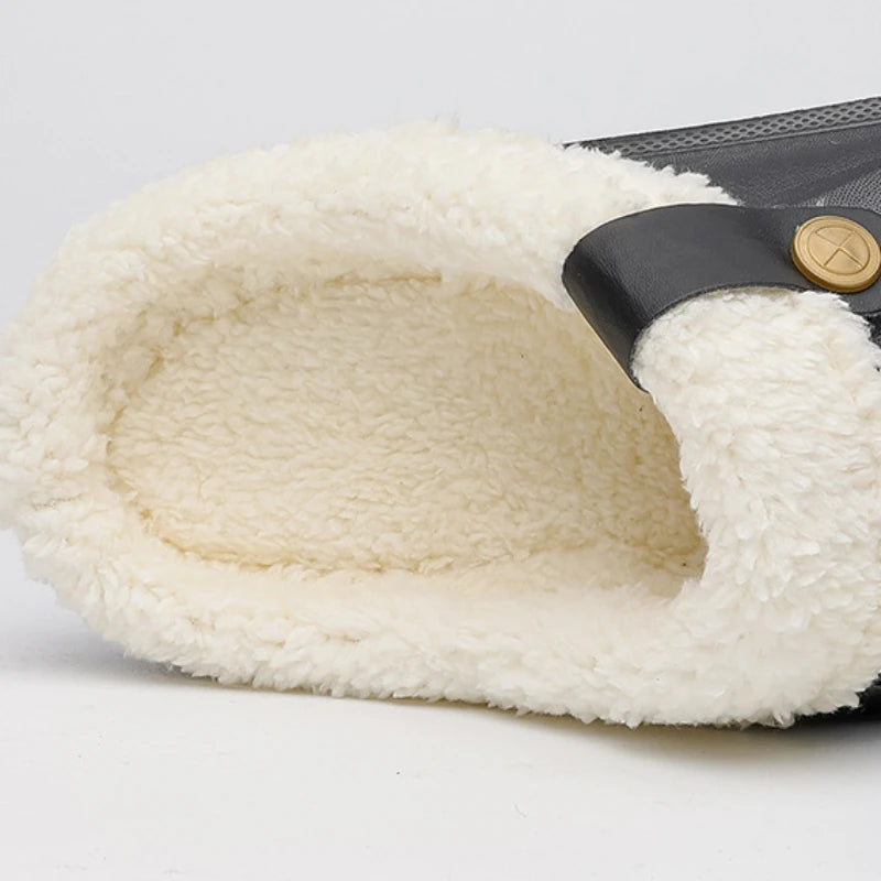 New Indoor Warm Slippers for Women Luxury Garden Shoes Soft Waterproof EVA Plush Slippers Female Clogs Couples Home Cotton Shoes