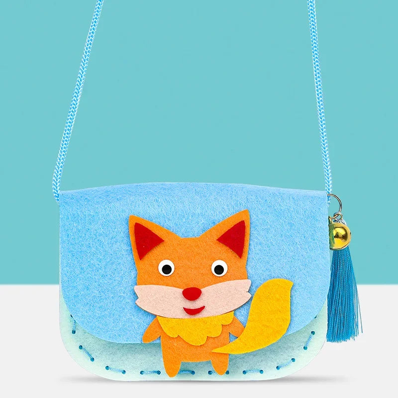 Kid's Handmade DIY Toys Cute Cartoon Animals Cloth BagShape Craft Kits Non-woven Weaving Montessori Aids Early Education