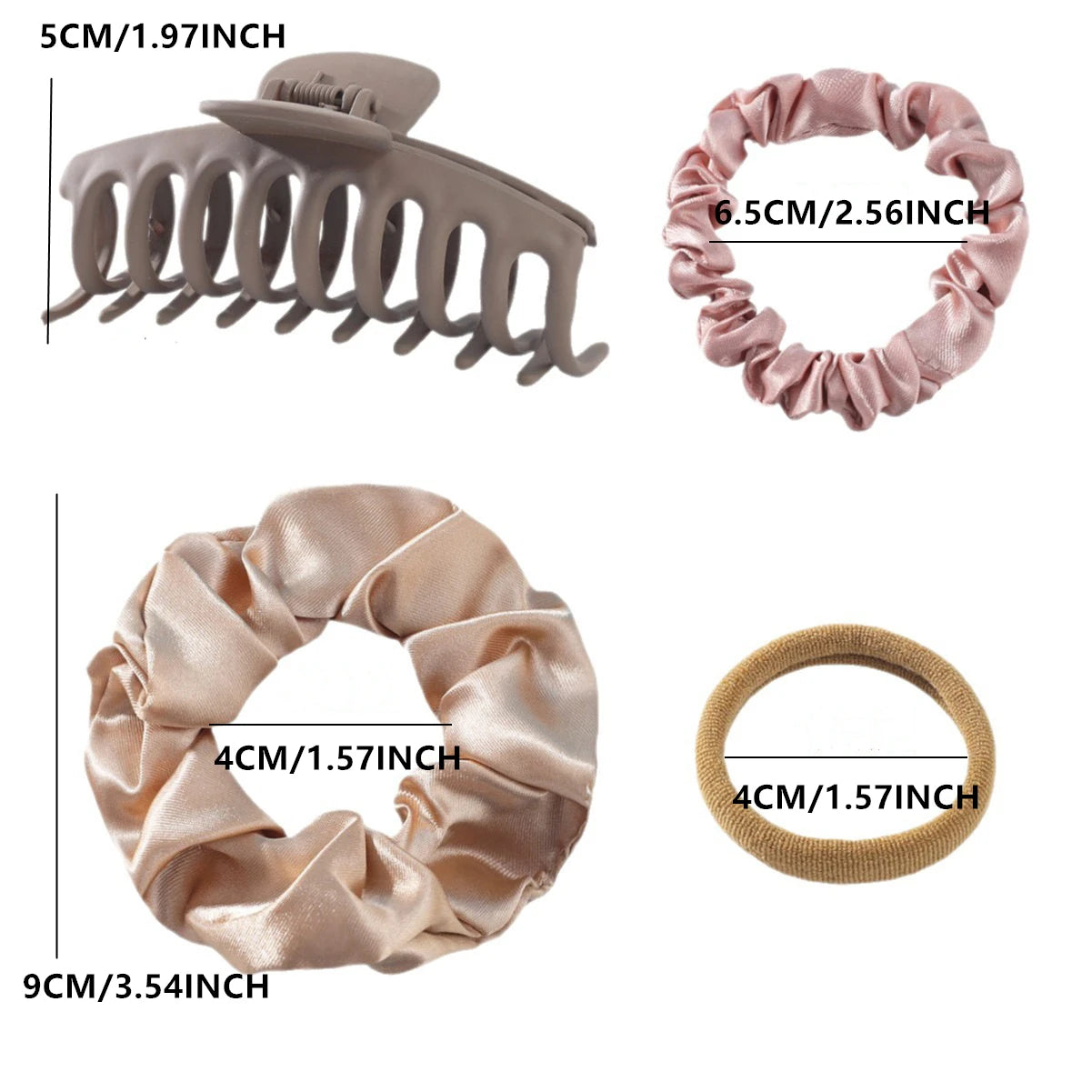 1 Set Hair Accessories for Woman Set Seamless Ponytail Holders Variety Hair Clips Hair Scrunchies HairBands Scrunchy Hair Ties F