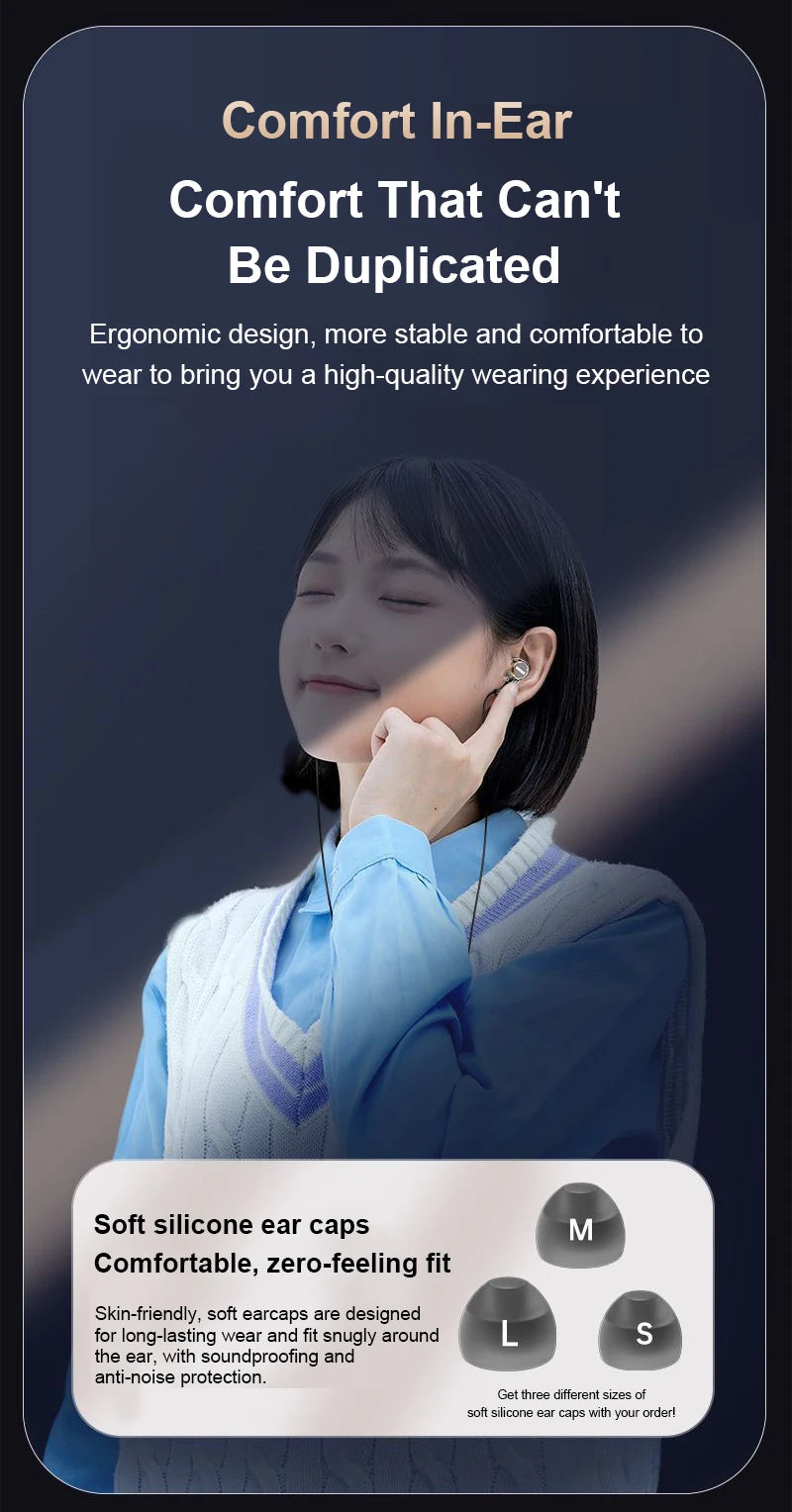 2025 Newest Wired Earphone With Microphone Hifi Music Monitor Bass Headphones Noise Cancelling Headset For Sport Gaming Earbuds