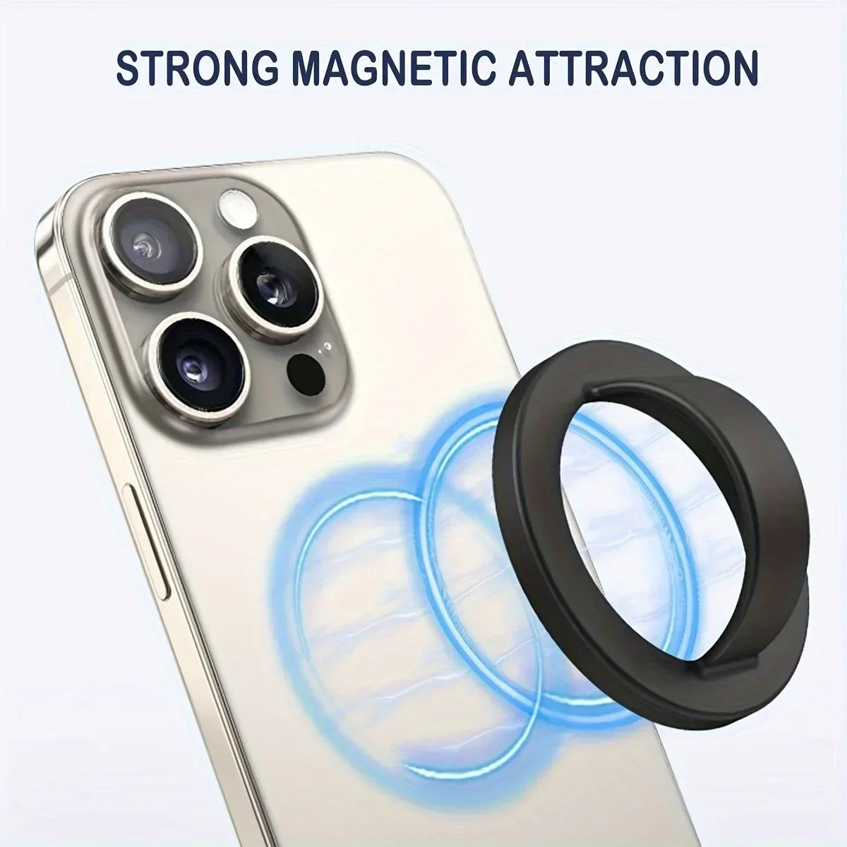 Magnetic Phone Ring Holder Grip Attachment Removable Magnetic Phone Ring Waterproof Liquid Silicone for iPhone & Android Cases