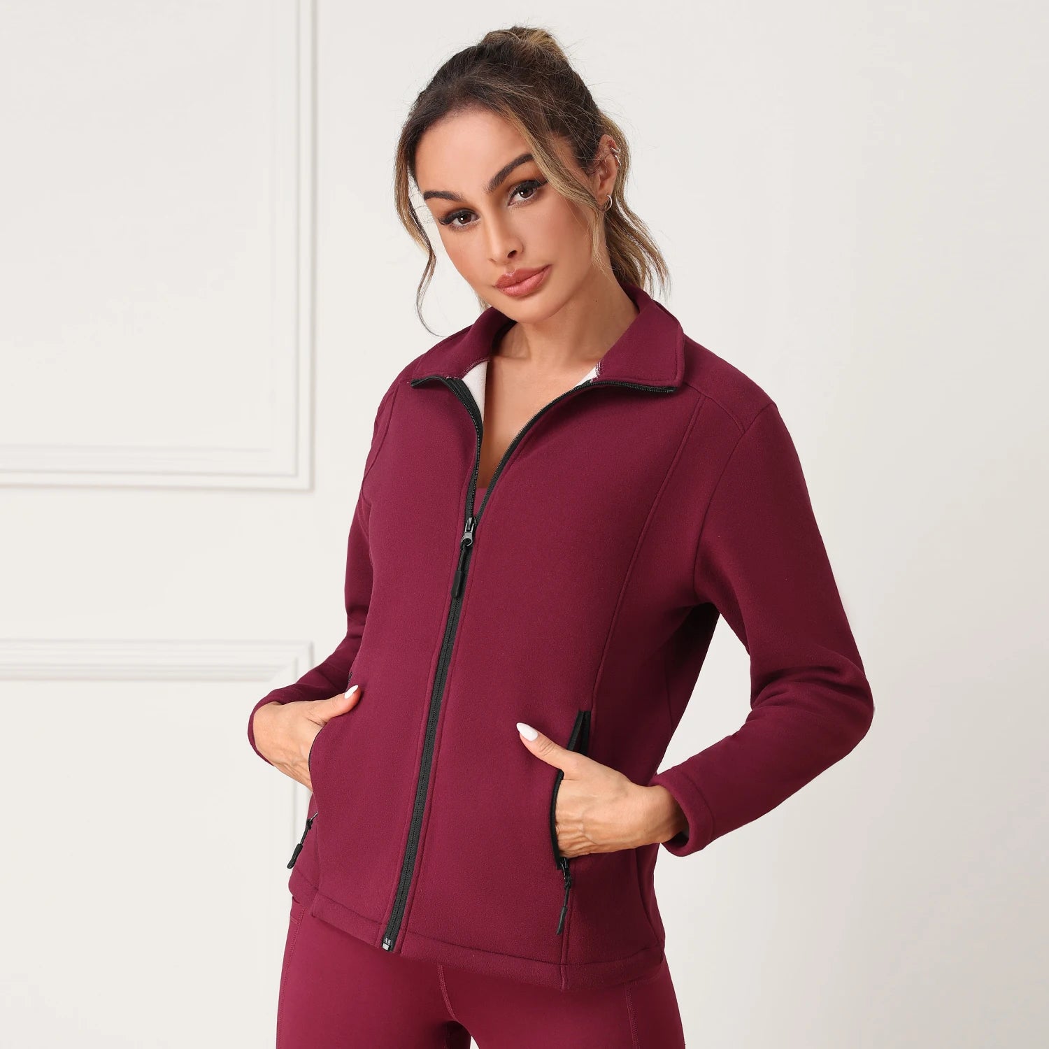 Women Sport Jacket Long Sleeve Shirt Workout Coat Gym Training Clothing Yoga Sportswear