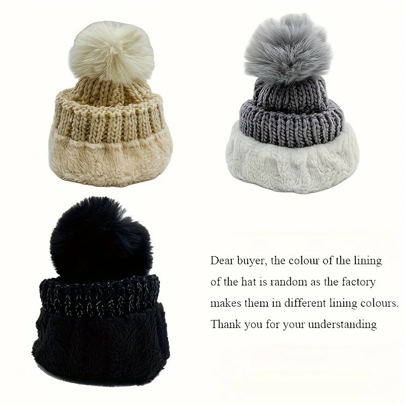 2/3pcs set of winter accessories - hat scarf and gloves made of windproof thick plush knit method ideal gift for Christmas