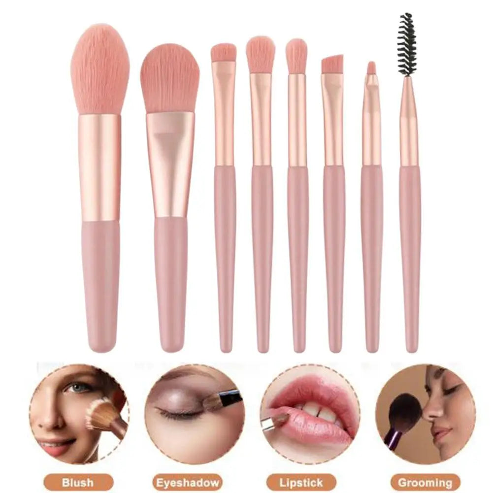 Makeup Brush 8pcs/Set Soft Makeup Concealer Brush Blush Loose Powder Brush Eye Shadow Foundation Brush Beauty Tools