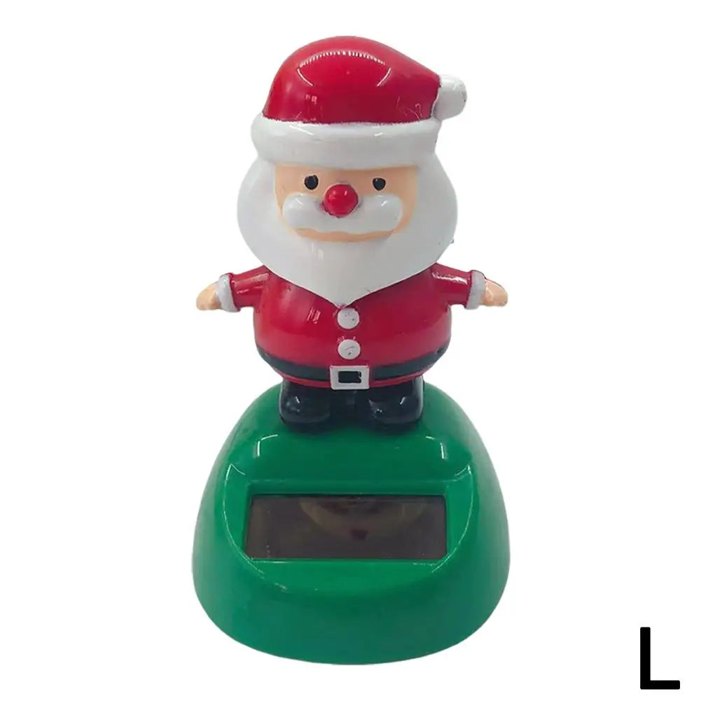 Christmas Car Decoration Solar Dancing Santa Claus Car Ornament Tree Elk Snowman Bobblehead Doll Merry Christmas Gift Accessory