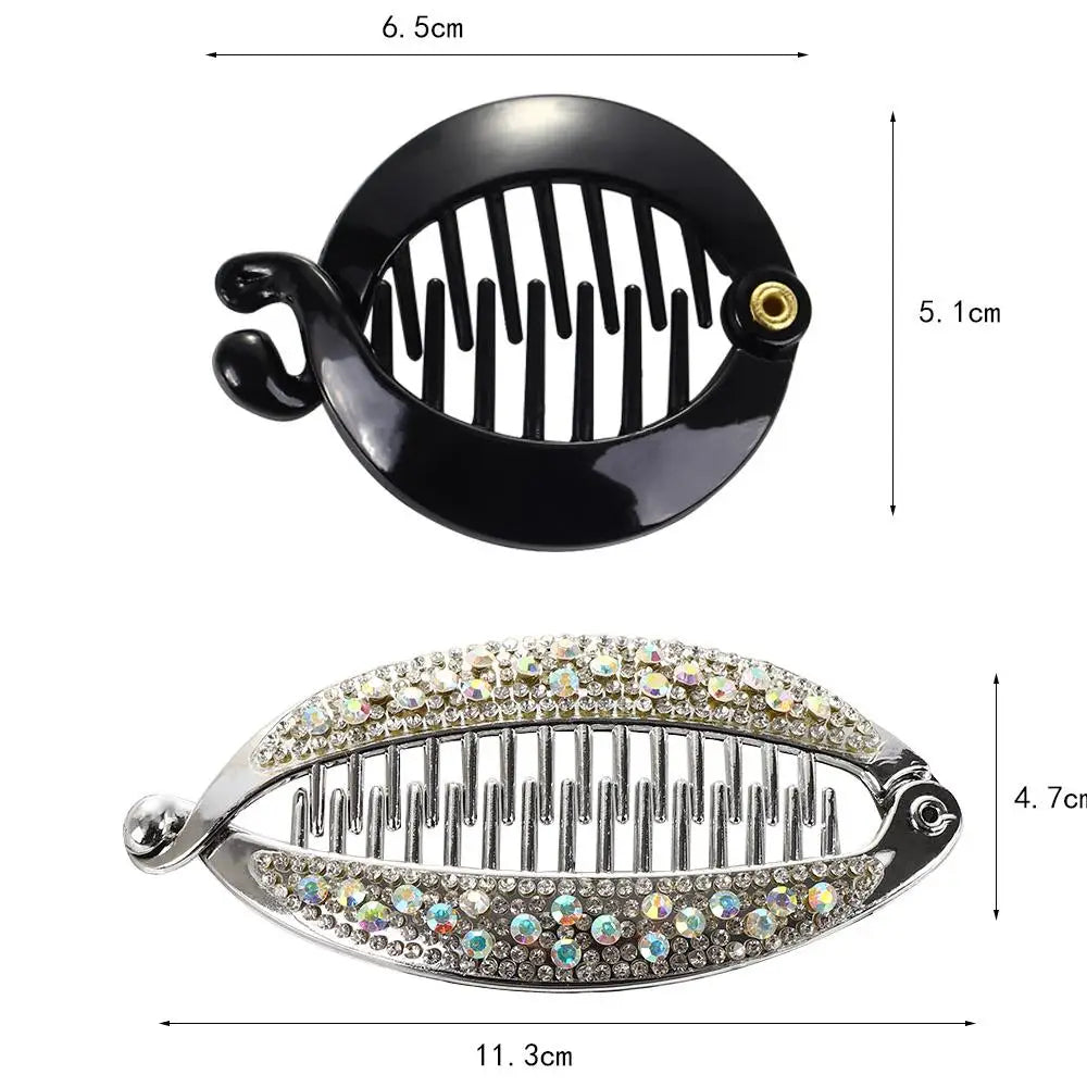 Fashion Accessories Women Rhinestone Banana Clips Barrettes Hairpins Hair Claws Fish Clip Hair Clips