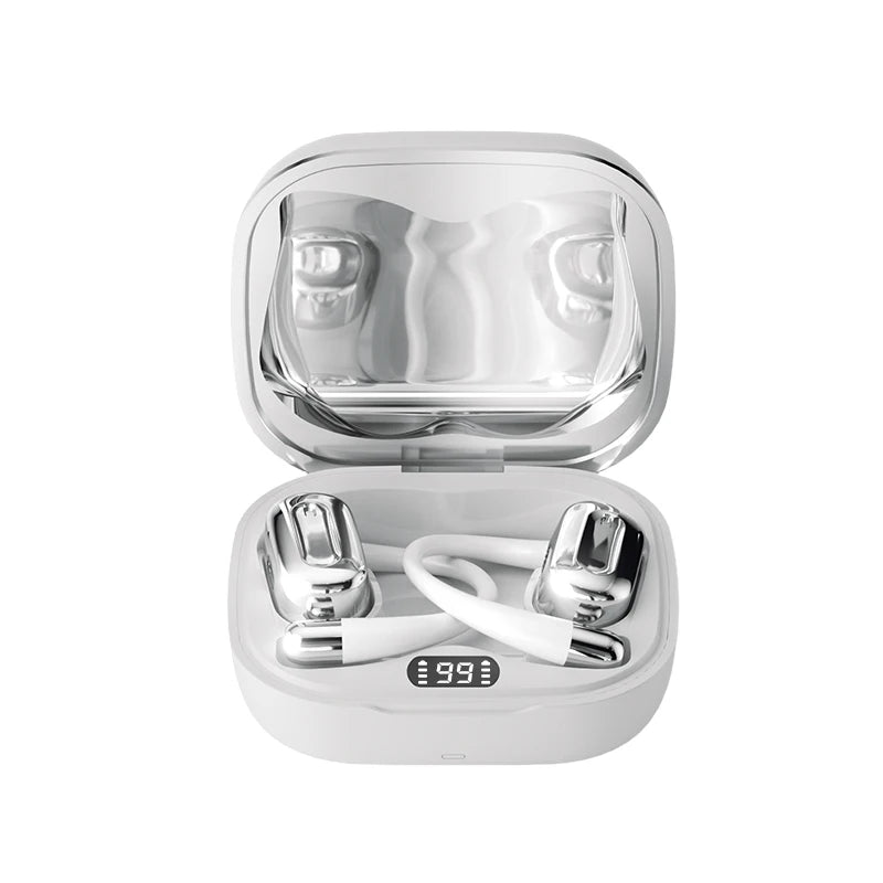 Headphones Plated Digital Stereo Movement Ear-deaf Bone Conduction Wireless Hanging Ear Game Long Battery Life With Mic Earphone