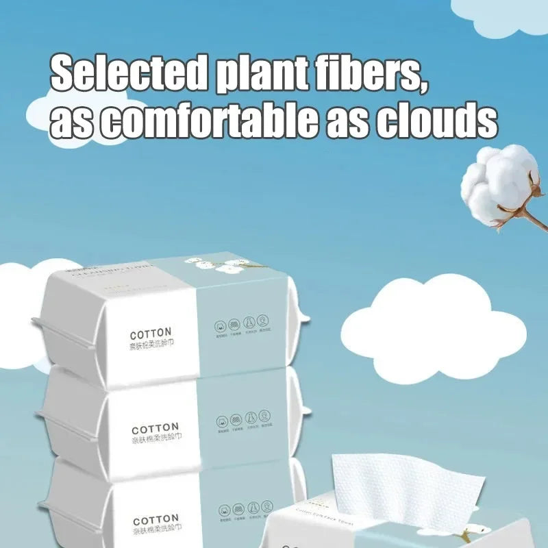 Reusable thickened face towel One pack of 100 pieces per pack Travel cleanser, wet and dry makeup remover, cotton soft fabric