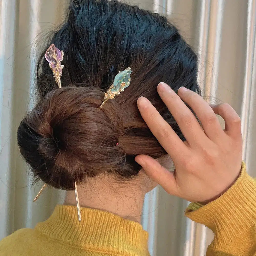 Female Women Hanfu Accessories Rhinestone Chinese Style Metal Hair Accessories Hair Chopsticks Hair Stick Metal Hairpin