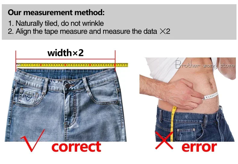 Men's Jeans Pure White Fashion Elastic Slim Youth Slimming Straight Leg Male Pants Business Casual Middle Age High End Trousers