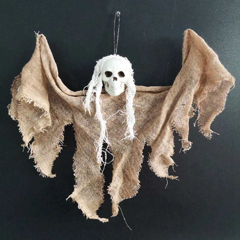 Skull Ghost Halloween Decorations Haunted House Party Horror Charm Hanging Cloaks Mini Ghosts