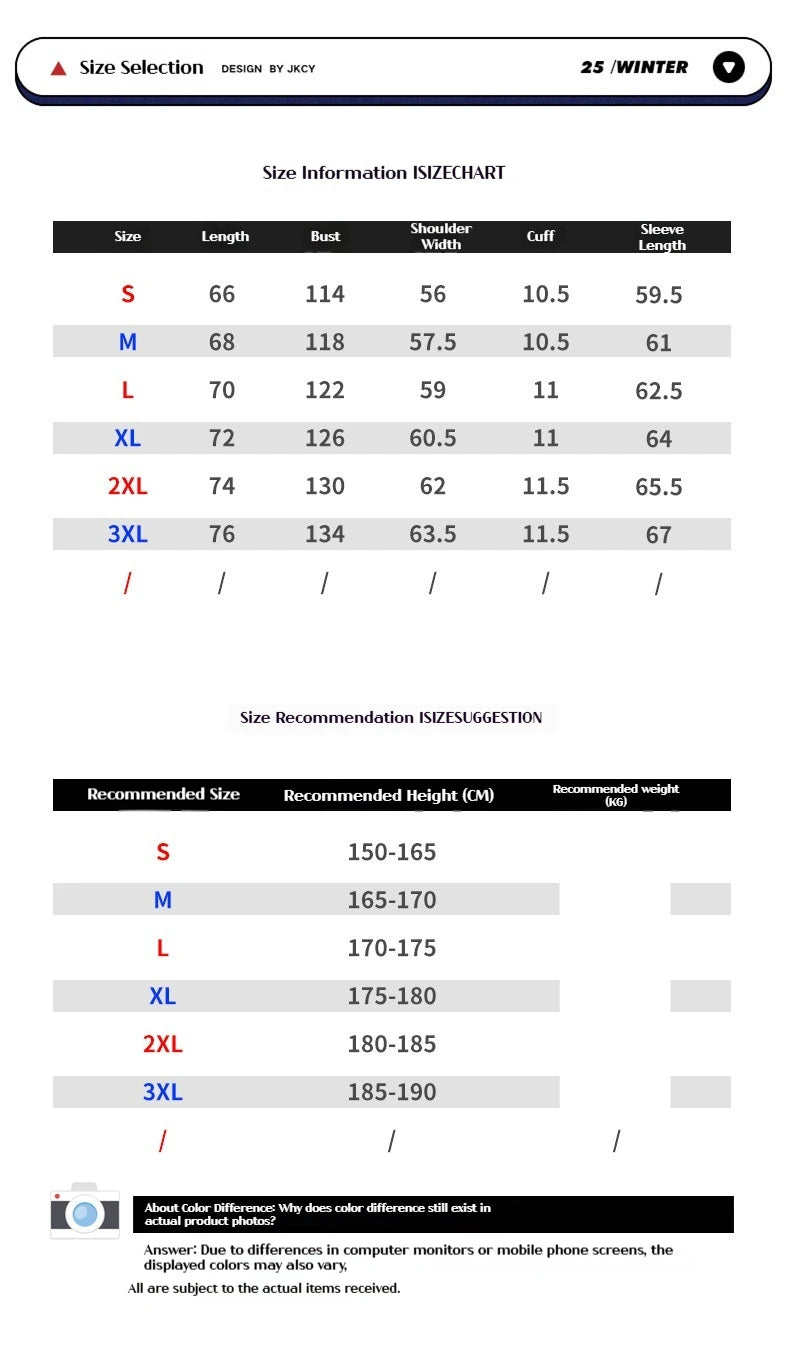 Man Winter Jacket Winter Clothes Man Women's Jackets Men's and Women's Thick Warm Jacket Winter Trendy Collar Workwear Jacket