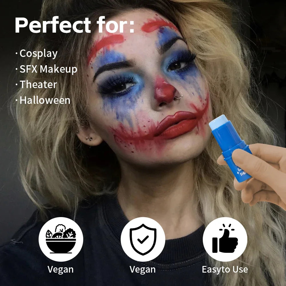 Halloween Body Face Paint Eyeshadow Stick Cosplay Makeup Cosmetics Fake Blood Waterproof Luminous White Halloween Face Painting