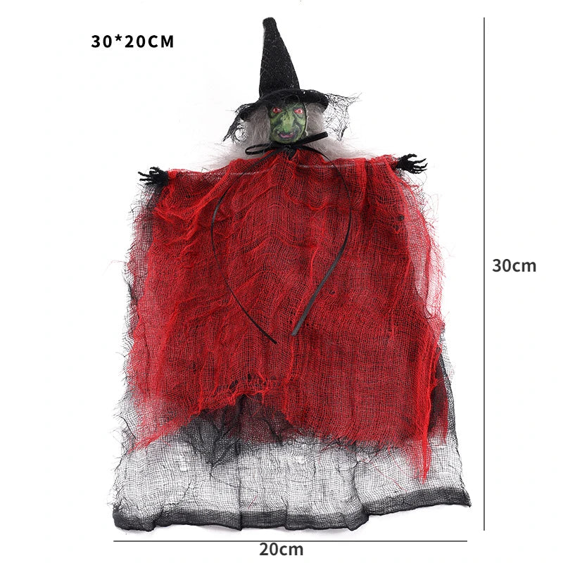 Halloween Ghost Festival Witch Figurine Hanging Doll DIY Decoration Pendant Ornaments for Party Haunted House Decorate Props
