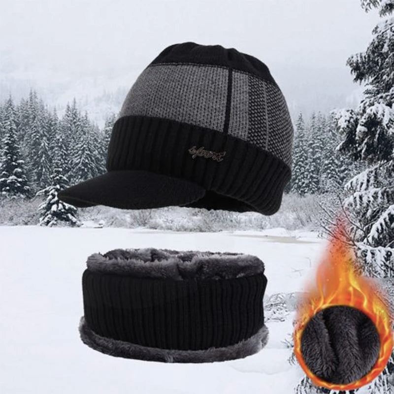 Winter Hats For Men Skullies Beanie Hat Winter Cap Men Women Wool Scarf Caps Set Balaclava Mask Gorras Bonnet Knitted Hat
