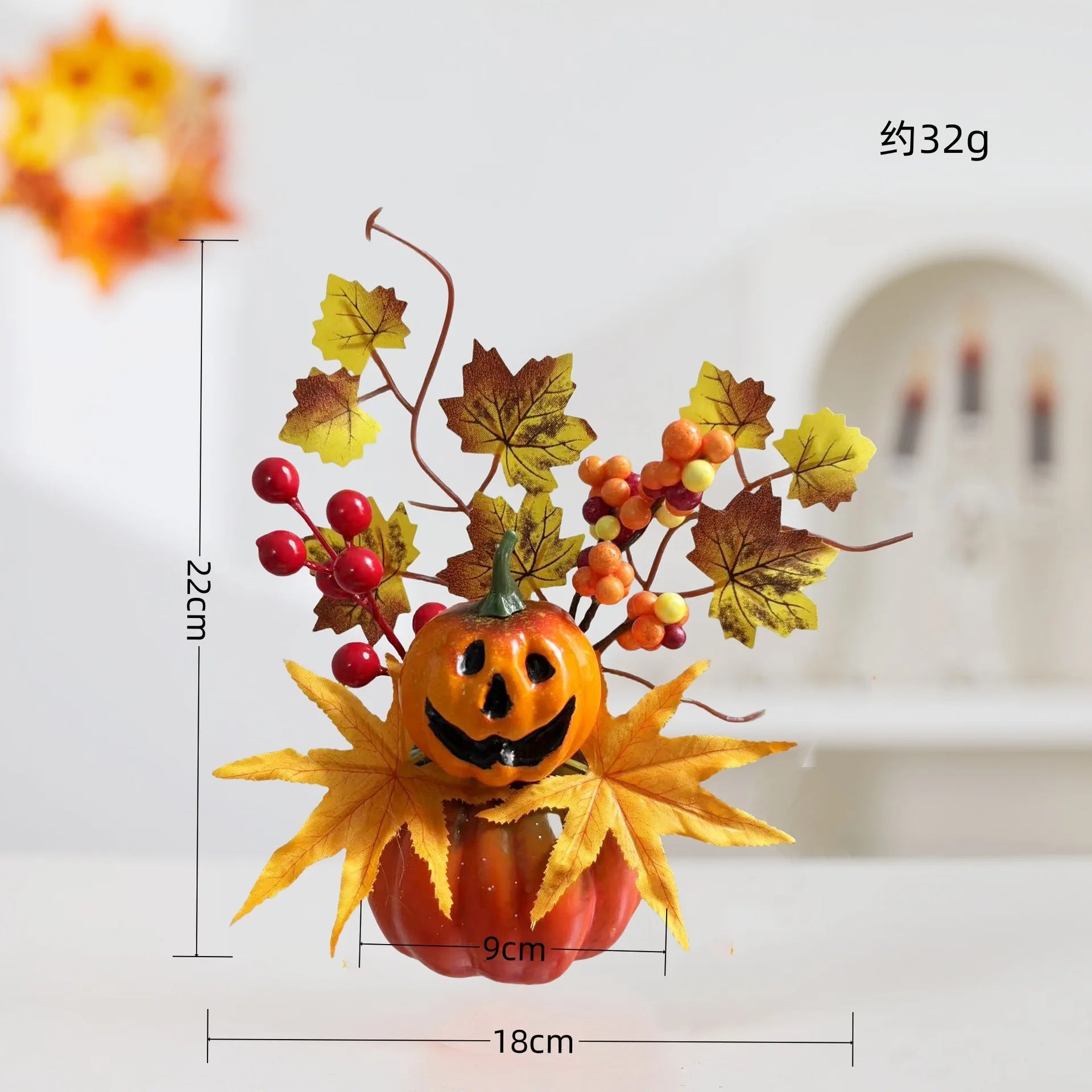 Halloween Ornaments Maple Leaf Artificial Pumpkin Bonsai Autumn Harvest Party DIY Ghost Festival Supplies Happy Halloween Day