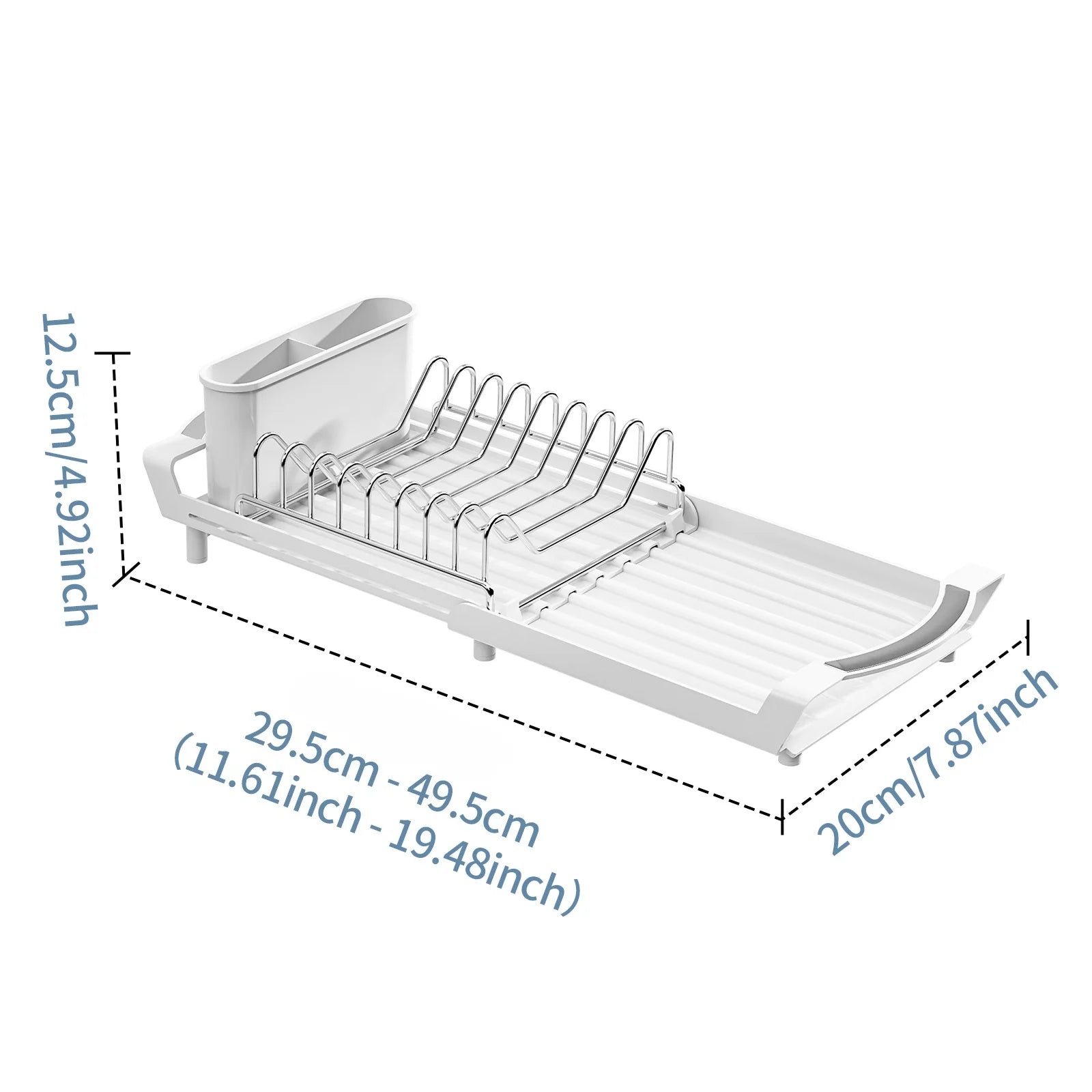 Kitchen Dish Storage Rack Retractable Dish Rack Kitchen Organizer Rack Countertop for Dishes and Chopsticks Drain Basket