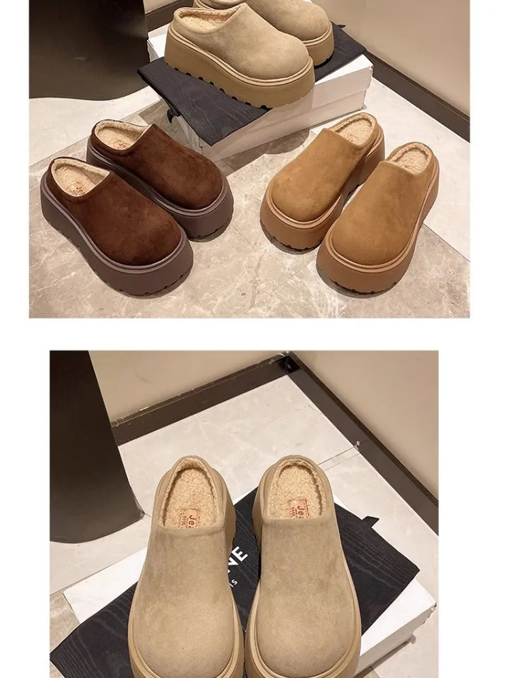 Shoes Woman 2025 House Slippers Platform Pantofle Cover Toe Winter Footwear New Slides Female Shoes Womens Slippers Outdoor Plat