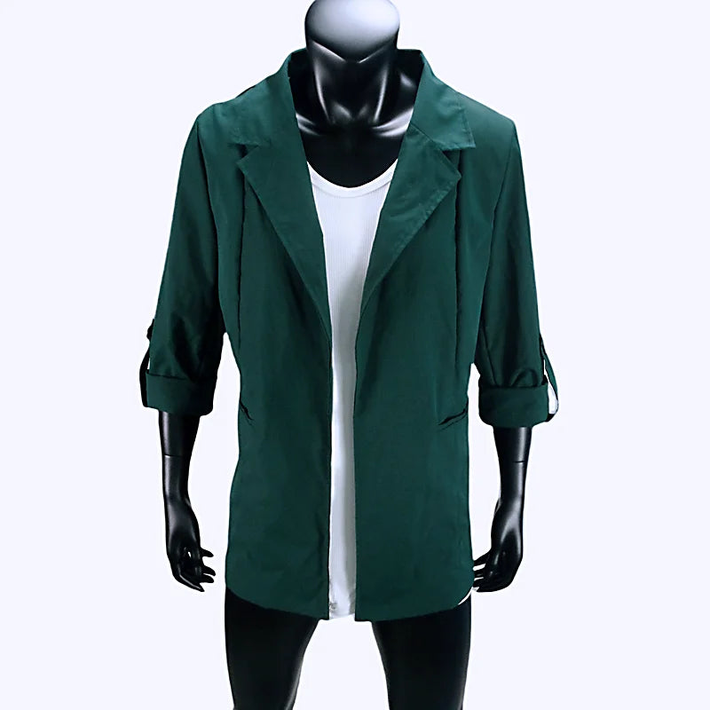 Women's Jacket Spring Summer New Arrivals Roll-up Cuffs Outerwears Lined Open Stitch Thin Jackets for Streetwear Womans Clothing